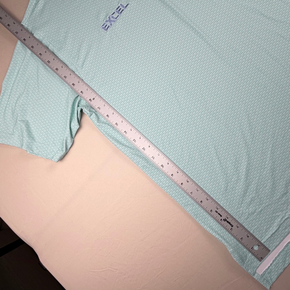 Southern Marsh Polo Shirt Performance Mens L Mint Green Scallop Pattern AOP - Picture 5 of 7